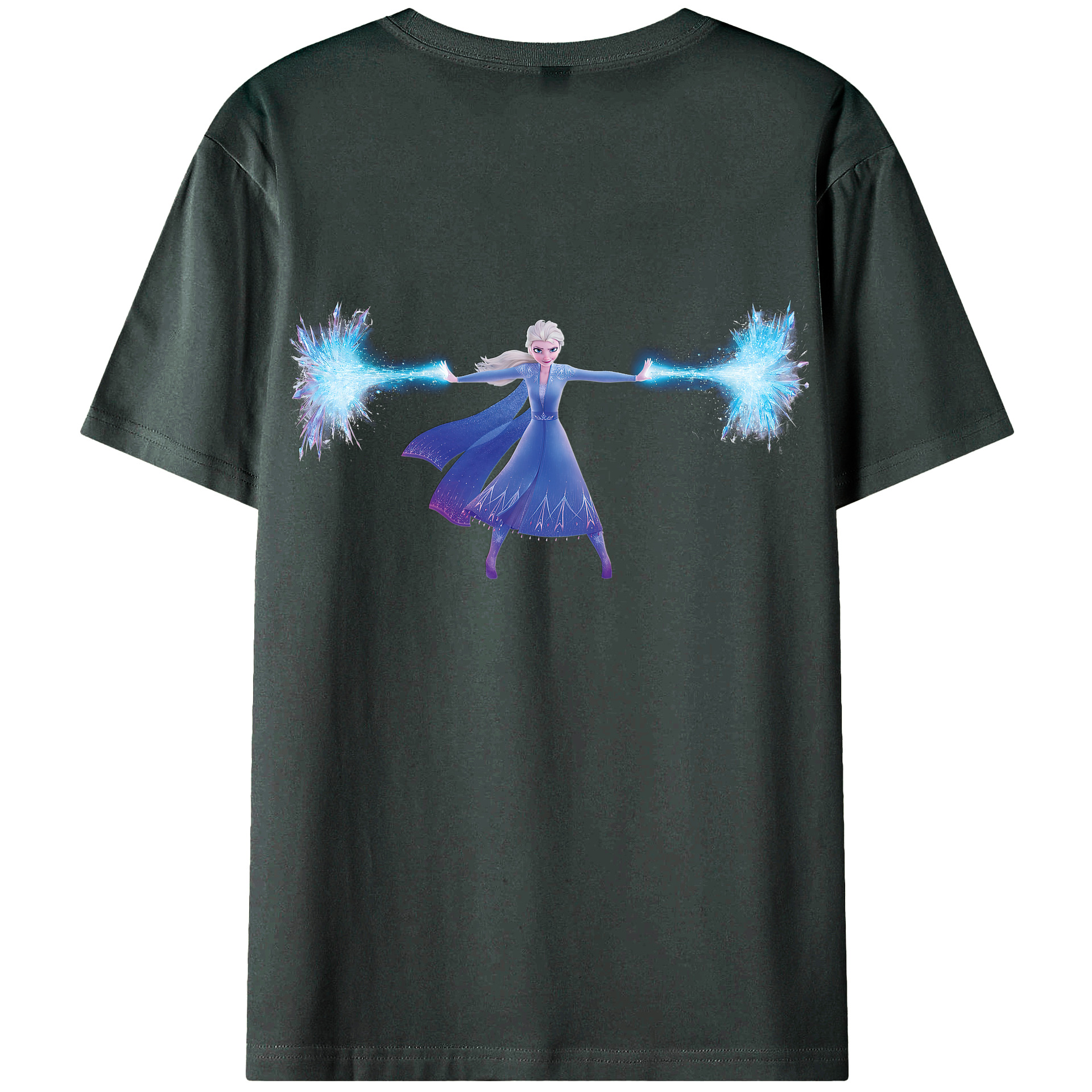 （画像用） アナと雪の女王 アンナ エルサ Frozen Anna Elsa 綿100％ メンズ半袖Tシャツ（バックプリント） 通気性